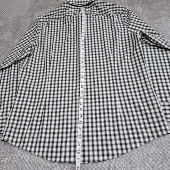 Mizzen+Main Performance Shirt Men XL Trim Blue Leeward Plaid Stretch Button Down - Picture 4 of 9